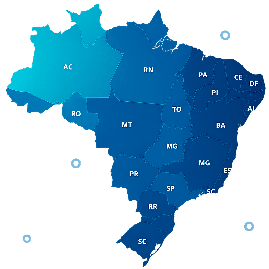 Mapa do Brasil com estados